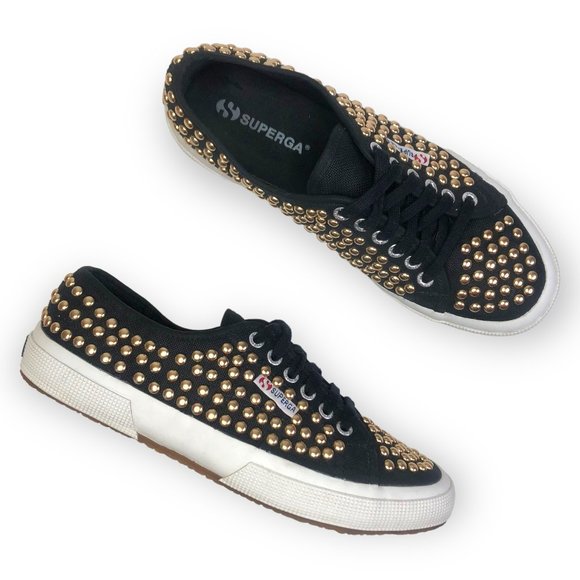 Superga Shoes - Superga Womens 2750 COTSTUDS1W US 10 EU 41.5 Canvas Studded Sneaker Black